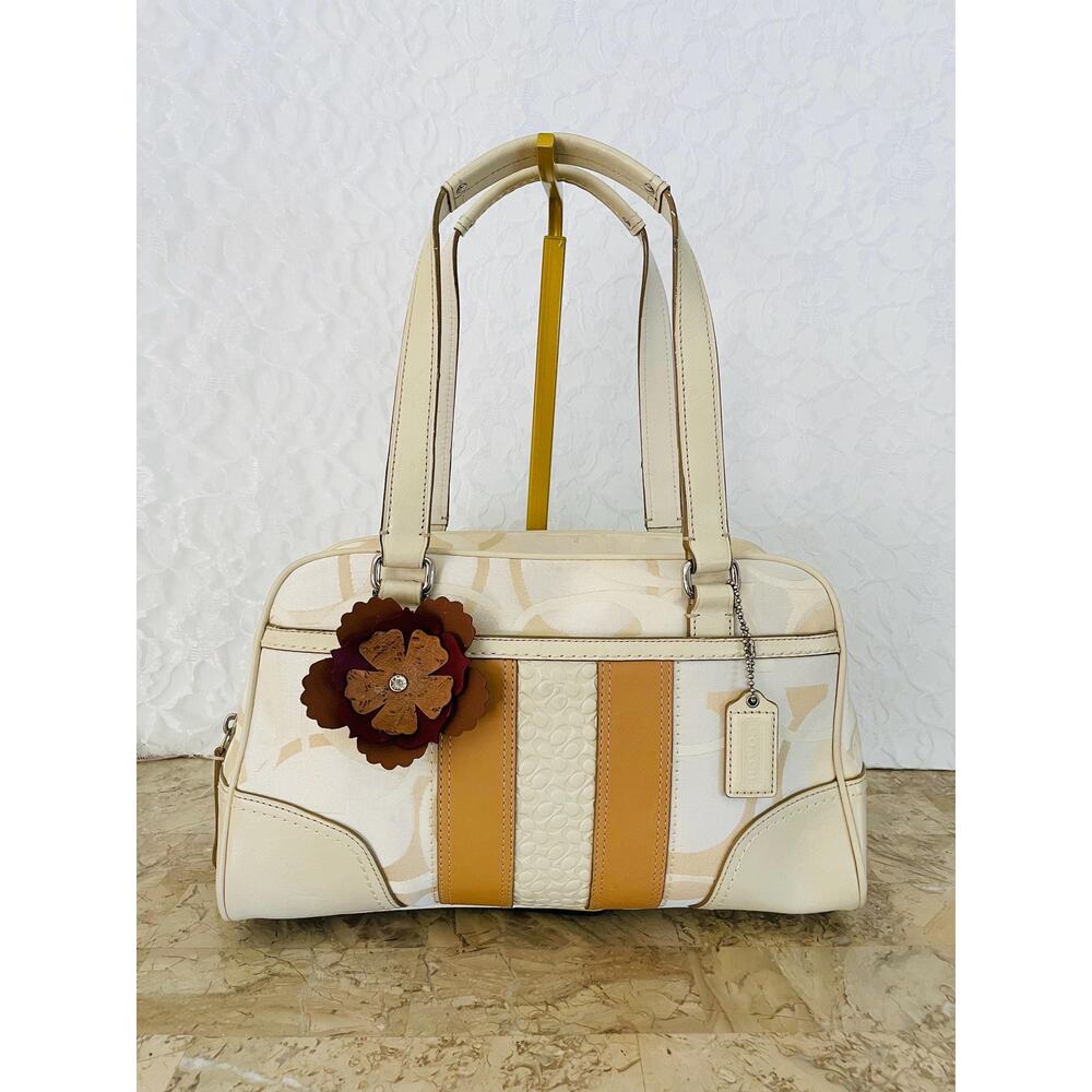 Coach Hampton signature striped multicolored Carryall F13339